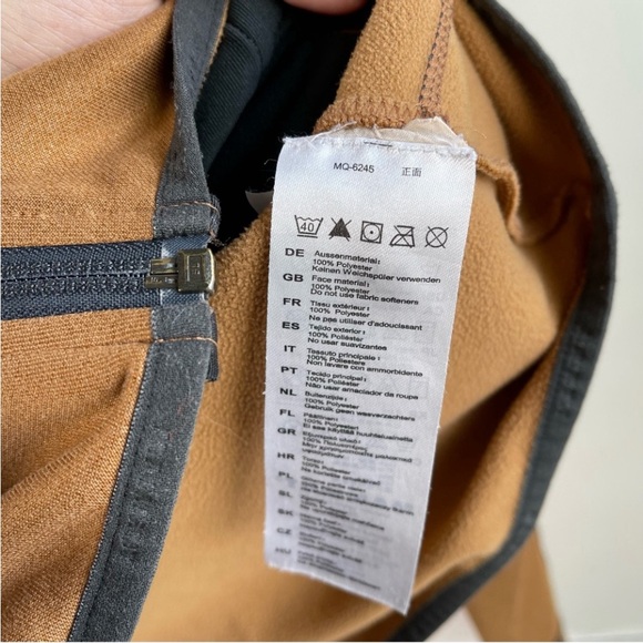 Mammut tan mustard borah zip up fleece hoodie hooded jacket size small - Picture 6 of 8